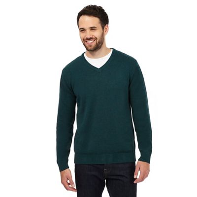 Maine New England Big and tall green v neck jumper